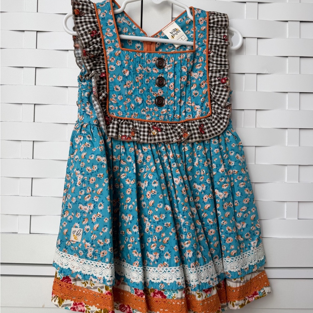 Wildflowers Blue and Orange Floral Dress
